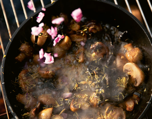 Game stew with mushrooms